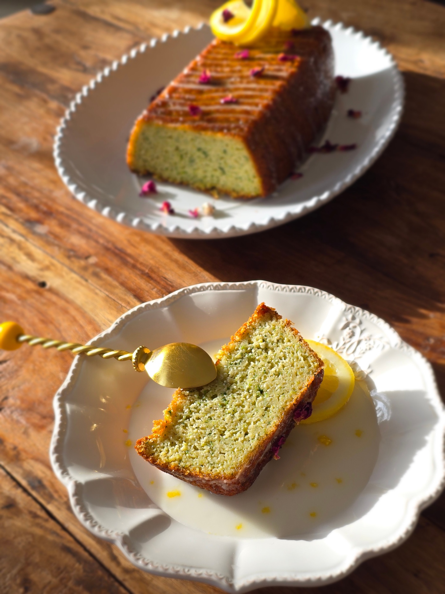 Moelleux aux amandes, courgette, et citron