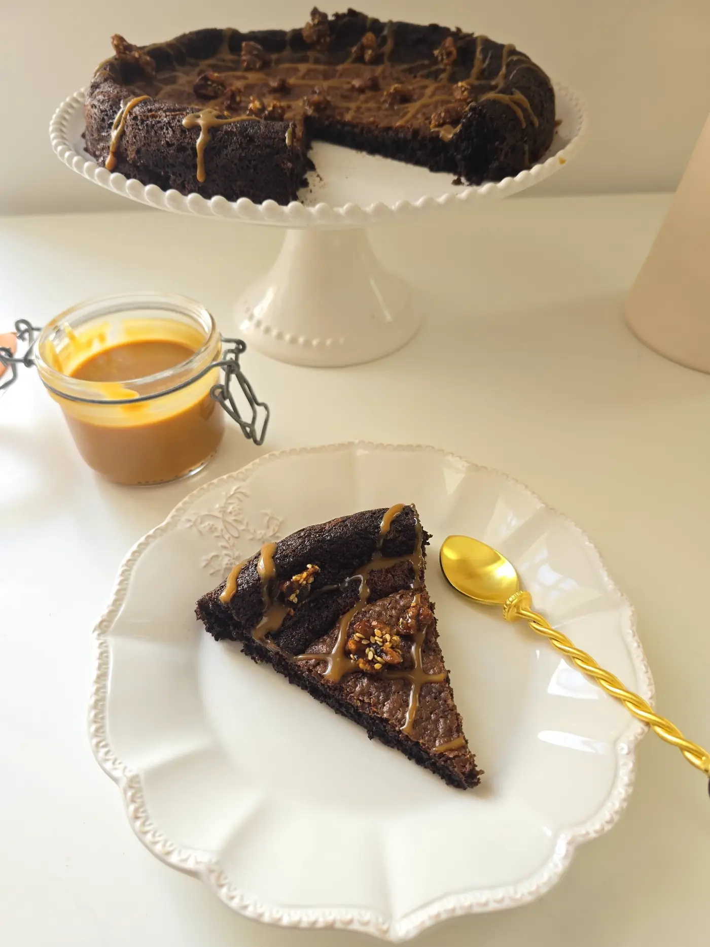 Gâteau au chocolat et caramel beurre salé