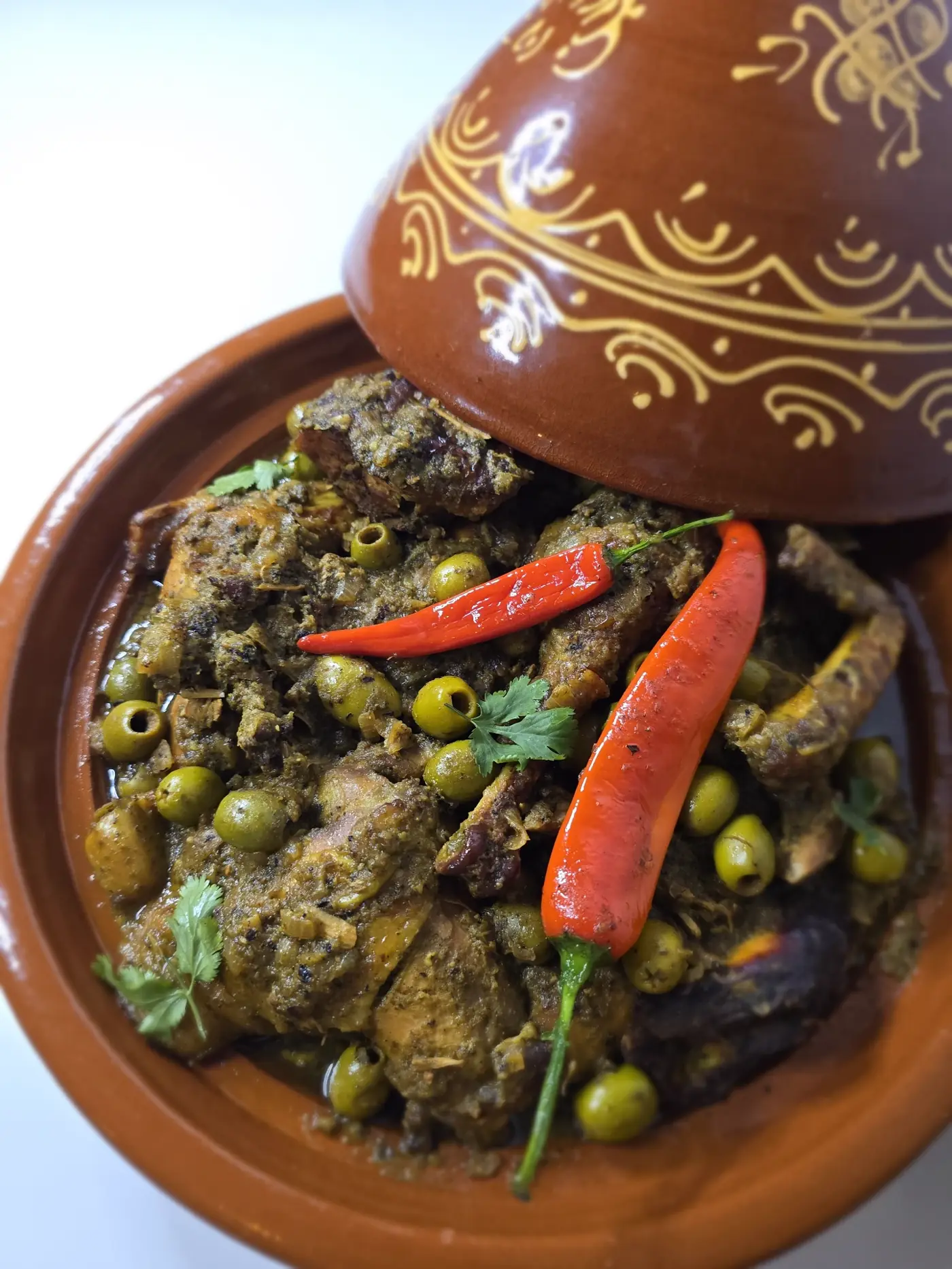 Tajine de poulet aux olives et citron confit